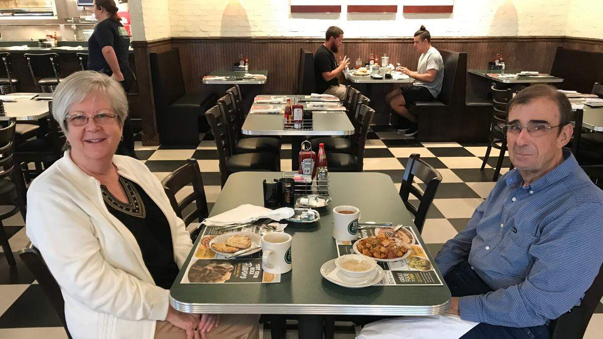 Leo and Sandy LaGrotte had breakfast this week at the Metro Diner in the Pinebrook Commons shopping center at 4726 Cortez Road W.
