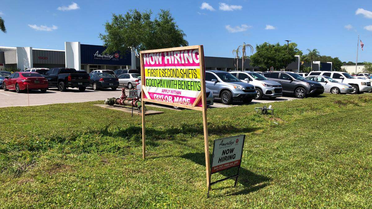 4/27/2021--Hiring signs are a common sight in Bradenton and a reflection of the difficulty employers are having recruiting staff.