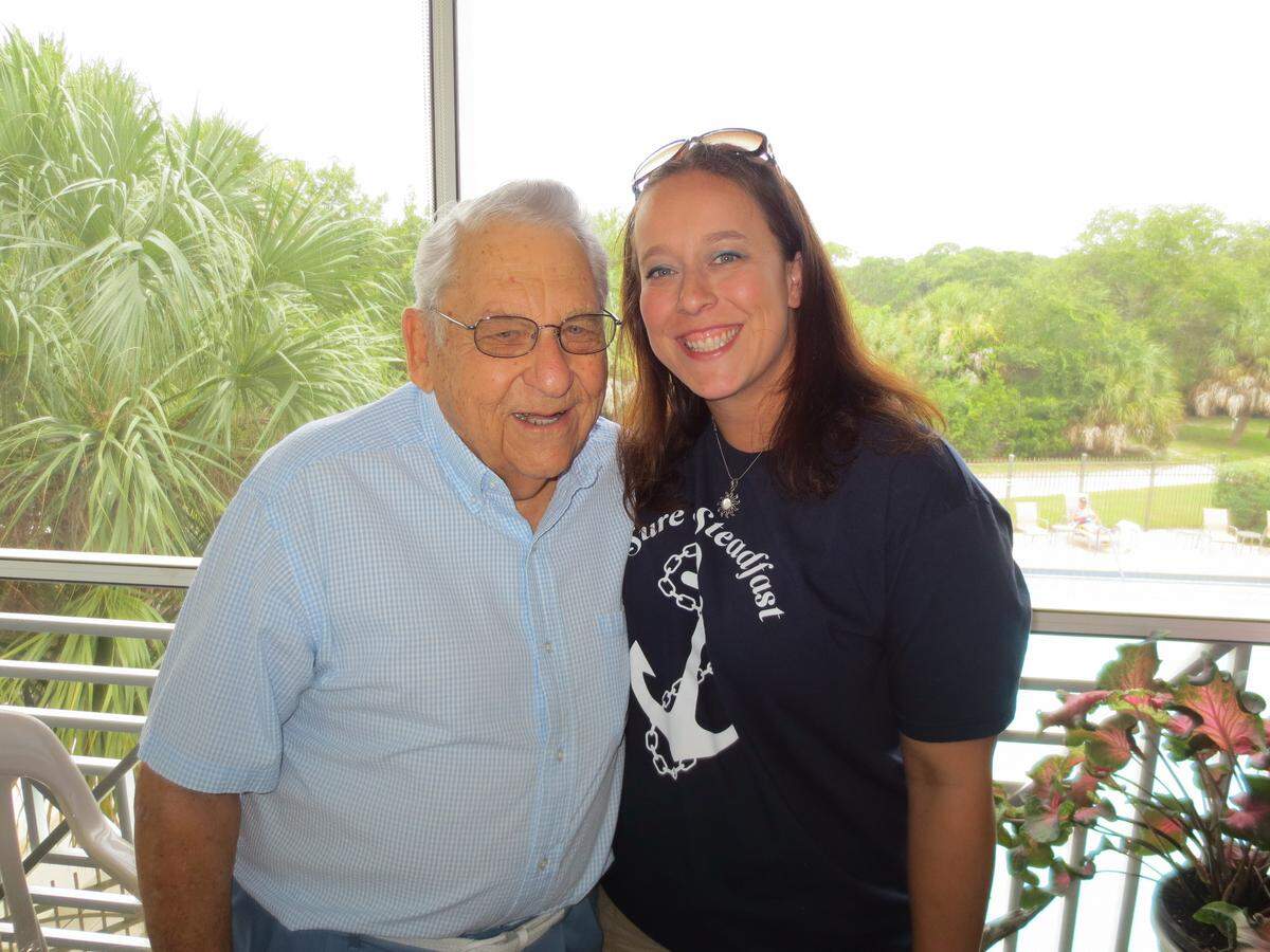 Author Sara Vladic visited Bradenton resident Don Howison to interview him for the new book “Indianapolis,” which she co-authored with Lynn Vincent.