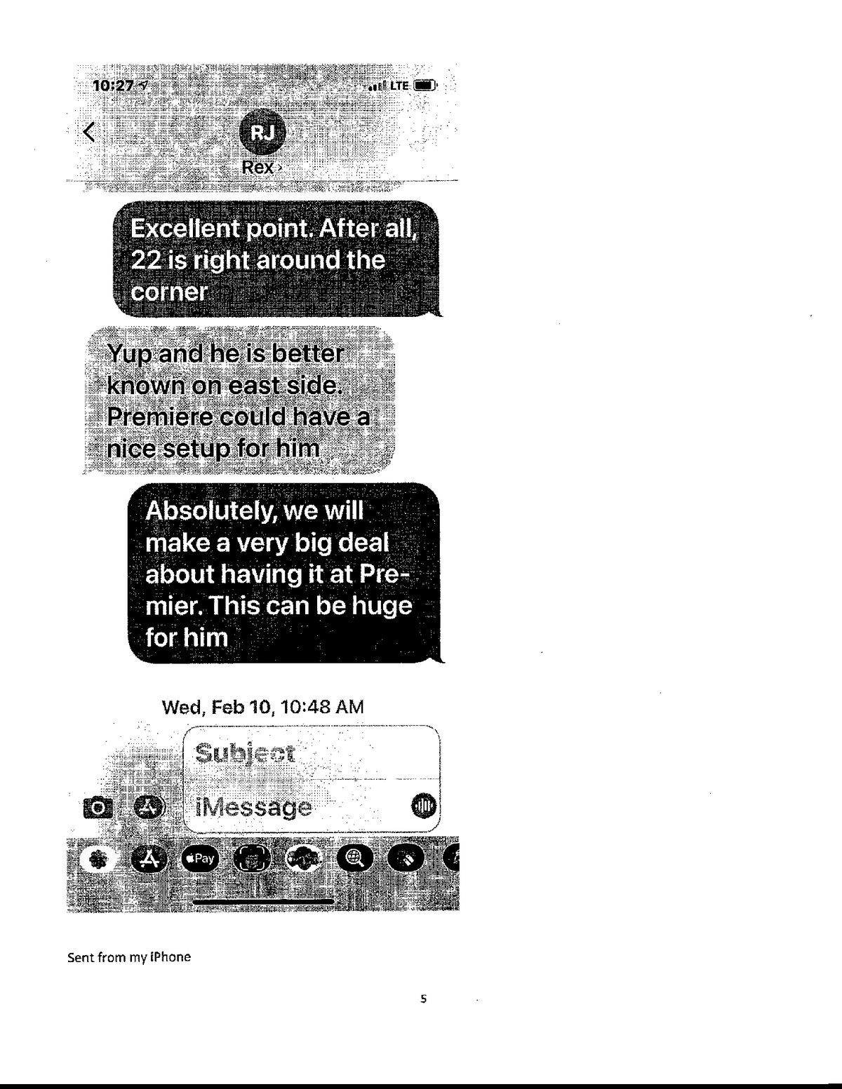 Screen shots of text messages between Lakewood Ranch developer and Manatee County commissioner as they were organizing the exclusive vaccine event at Premier Sports Complex in Lakewood Ranch.