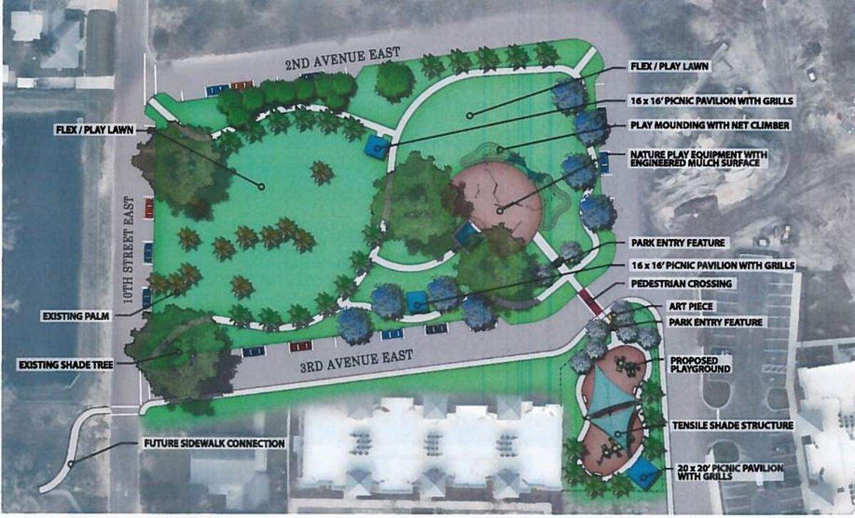 These conceptual designs approved in July of last year show the newly constructed “tot park” to the southeast and where the rest of Glazier-Gates Park will be rebuilt across Third Avenue West. The final design for the park is expected in a couple of weeks and city officials hope to have the new park completely rebuilt by this summer.