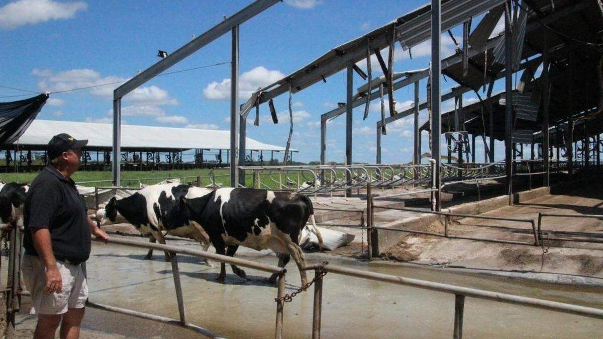 In 2017, Jerry Dakin was looking at damage to Dakin Dairy facilities. Some of the buildings had their roofs damaged by Hurricane Irma. The Myakka City dairy is the last of its kind in Manatee County.