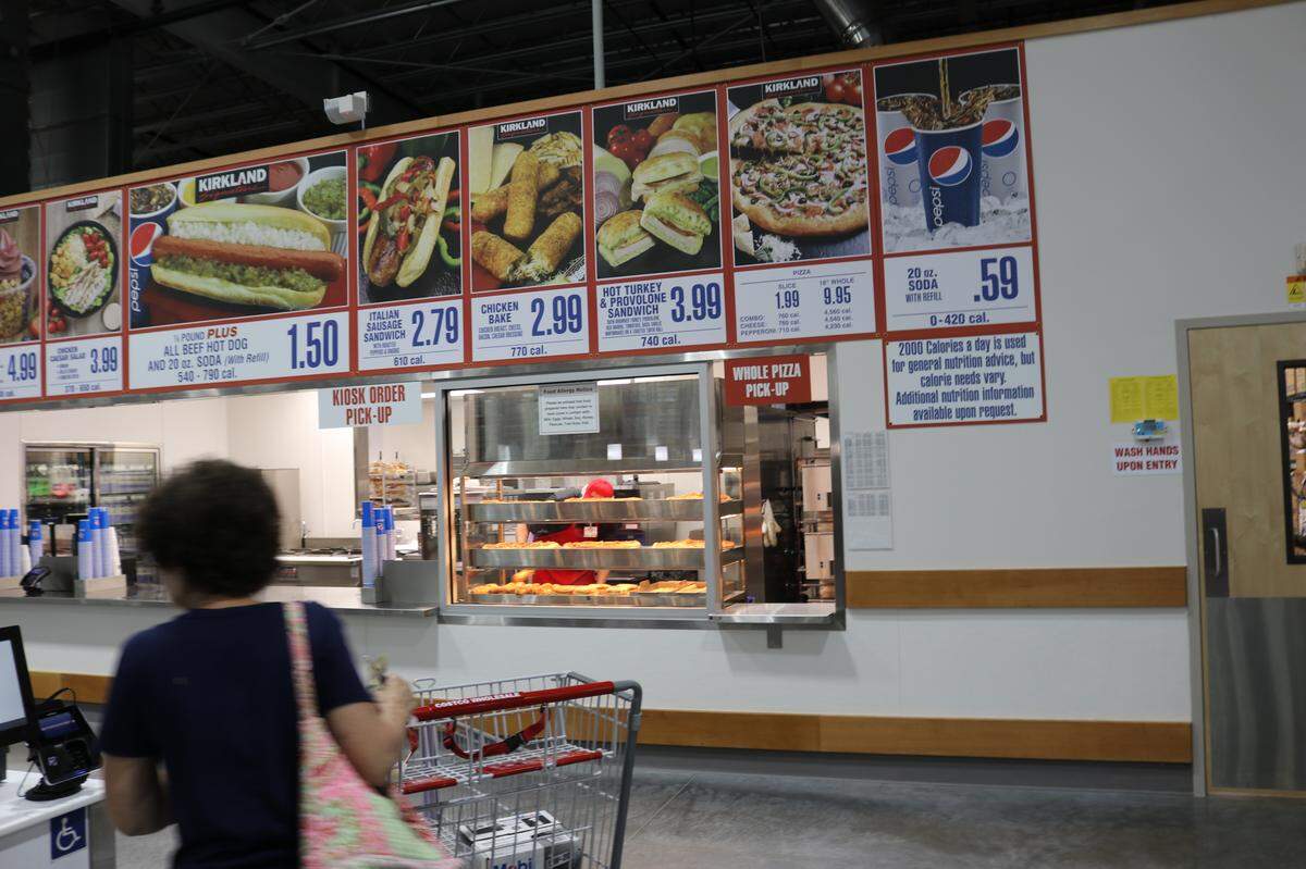 The $1.50 all-beef hot dog with a 20-ounce soda is a popular offering at Costco Wholesale.
