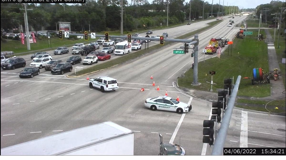 Firefighters and law enforcement responded to a gas main leak near the intersection of State Road 70 and 87th Street East in the Bradenton/Lakewood Ranch area on Wednesday, April 6, 2022.