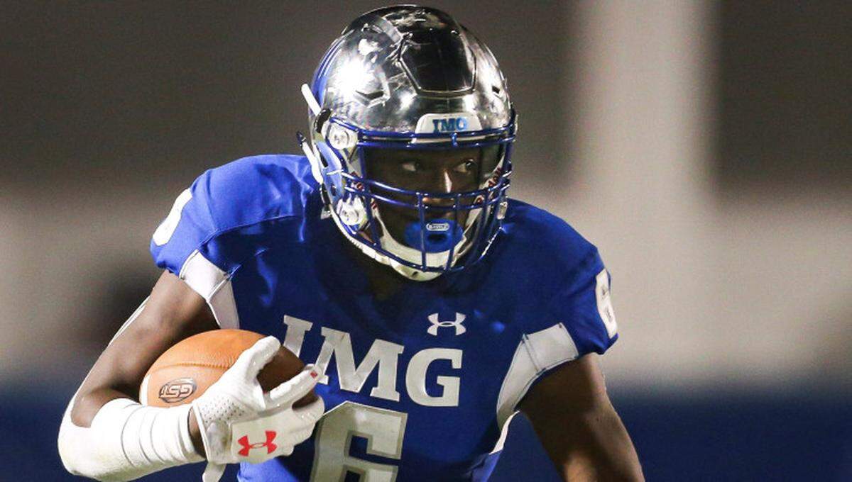 Trey Sanders returns to form IMG Academy’s lethal running attack with Noah Cain. The two are highly rated prospects.