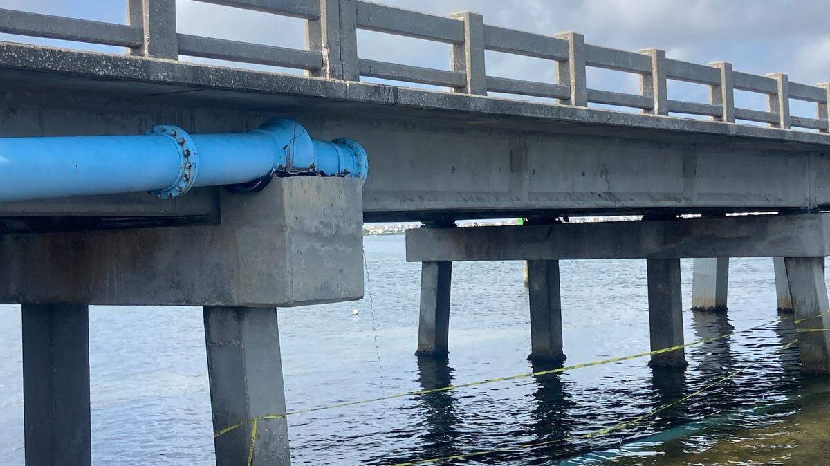 Manatee County responded to a 16-inch water main break under the drawbridge on Manatee Avenue leading to Anna Maria Island on Monday, June 19, 2023.