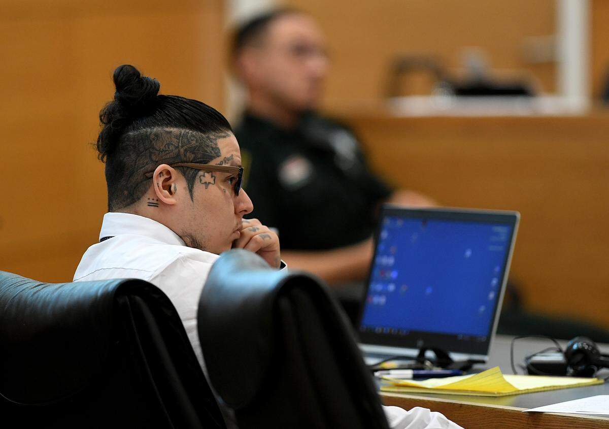 11/18/21—Catalino Reyes sits in court while his defense attorney makes closing arguments in his trial. Reyes is charged with first-degree felony murder in the Feb. 11, 2019 fatal shooting of 24-year-old Joshua Gonzalez.