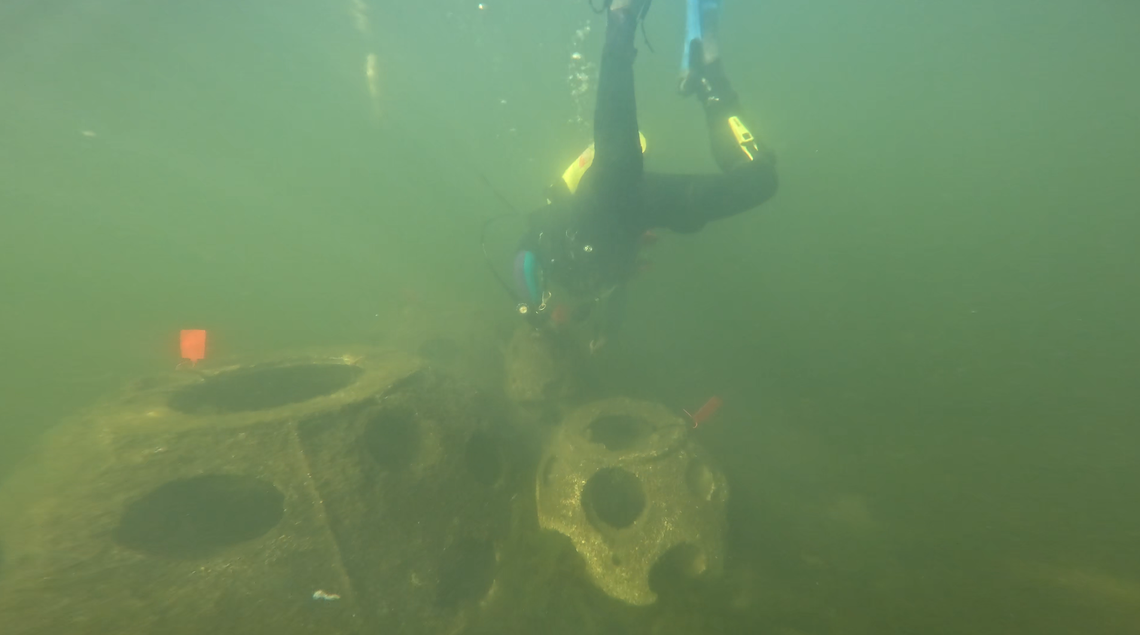 Biologists perform quarterly monitoring on the 380 reef balls that are a part of the Palmetto Bay Oyster Restoration Project initiated by the City of Palmetto’s Community Redevelopment Agency.