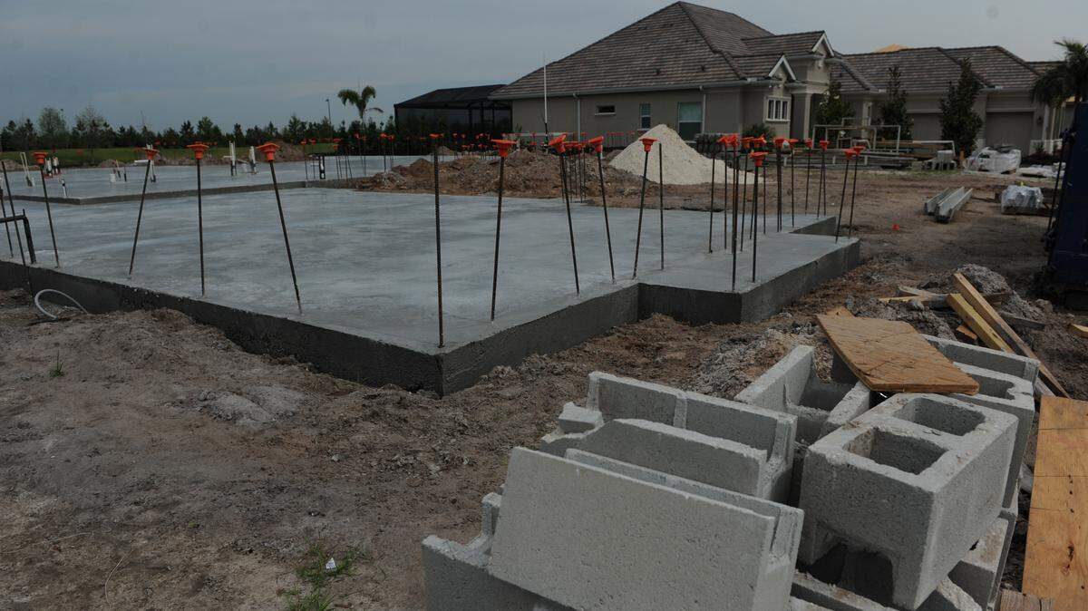 A concrete slab will provide the foundation for one of the many homes being built in the Lakewood Ranch community of Country Club East. GRANT JEFFERIES/Bradenton Herald