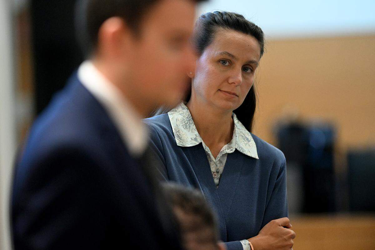 Ashley Benefield after the jury retires to deliberate on the sixth day of her trial for the second-degree murder of her husband, Doug Benefield, in 2020 at the Manatee County Judicial Center, July 29, 2024.