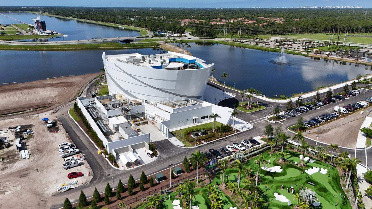 The Mote Science Education Aquarium, Mote SEA, is located at Nathan Benderson Park in Sarasota, shown here on July 10, 2025. Mote SEA will open on Oct. 8.  