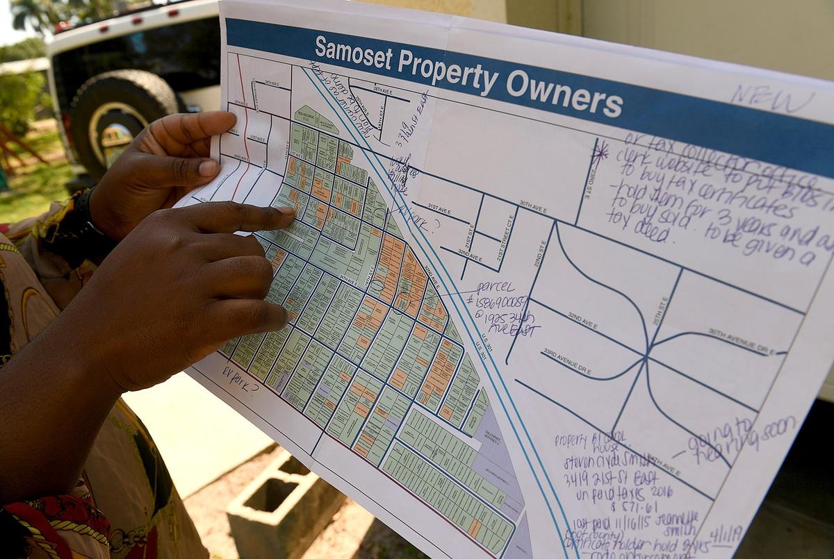 Taura Denis has been trying to get street lights in the historic community of Samoset for two years.
