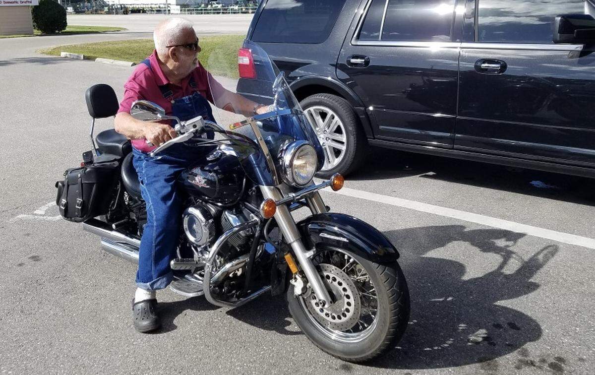 Toby Holland rode his motorcycle daily into his 90s. He was also an avid pilot.