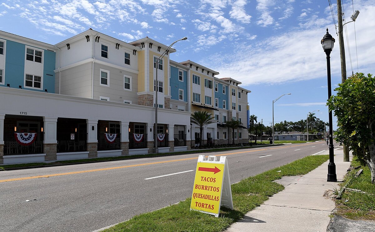 The newly opened Grand Palms sits in the 1700 block of 14th Street West.