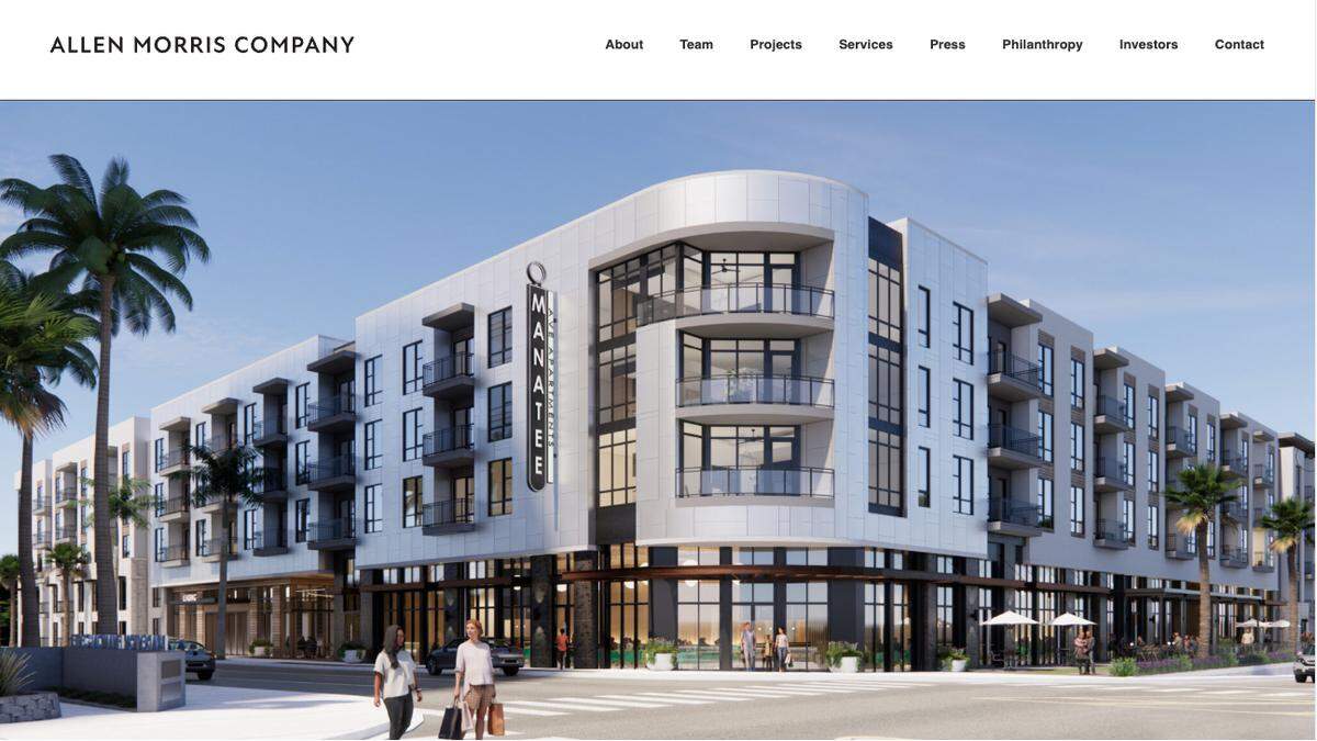 Rendering of proposed luxury apartments to be constructed on the site of the old Bradenton City Hall, 500 15th Street West.