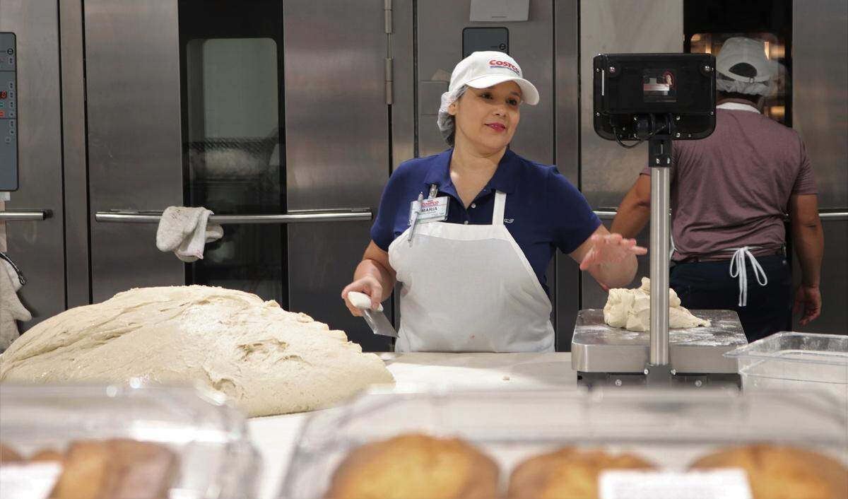 A baker at the new Bradenton Costco Wholesale was making dinner rolls Wednesday morning.