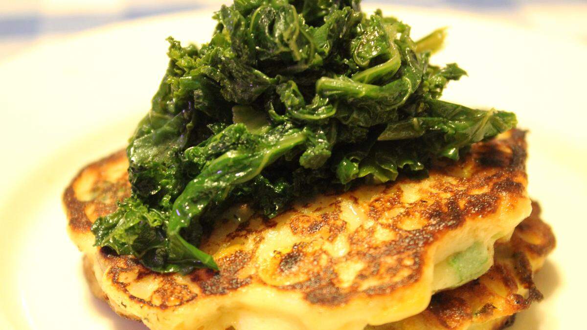 Fried potato cakes and turnip greens make a great combo. JULIAN BRUNT/SPECIAL TO THE SUN HERALD