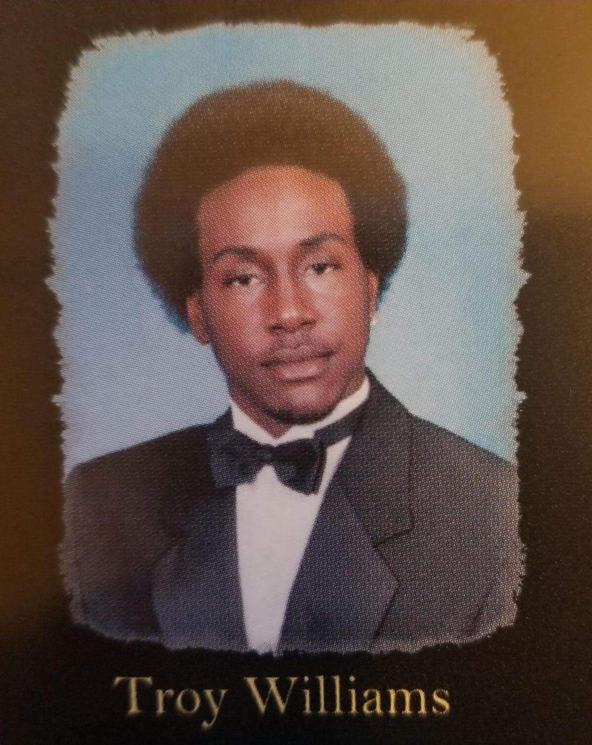 A high school photo of Troy Williams.