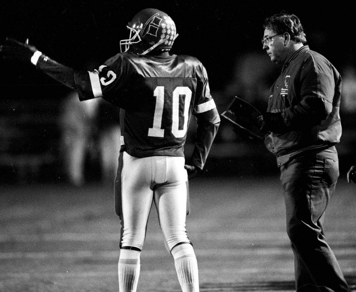 Former Manatee High great Tommie Frazier, with head coach Joe Kinnan.