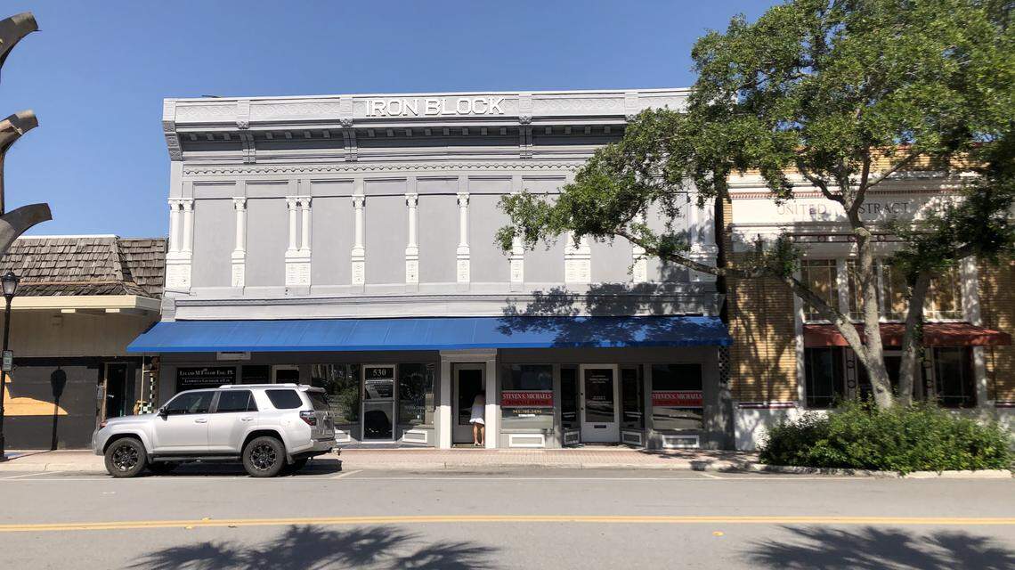 The Iron Block building, 528 12th St. W., is on the market for $1.1 million. During its more than 100-year history, the building has housed a candy store, a cigar shop, tailor shop, shoe repair business, legal offices and more. It is called Iron Block because of its decorative pressed metal facade.