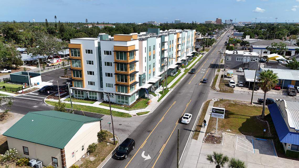 Astoria on 9th, a senior affordable housing community, is open at 2244 Ninth Street West, shown here on May 7, 2025.