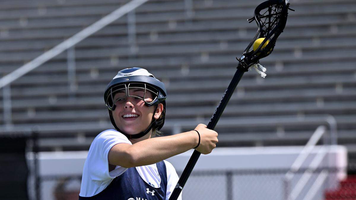 Manatee’s girls team trains during lacrosse practice at Manatee High’s football stadium on Thursday, April 4, 2024.