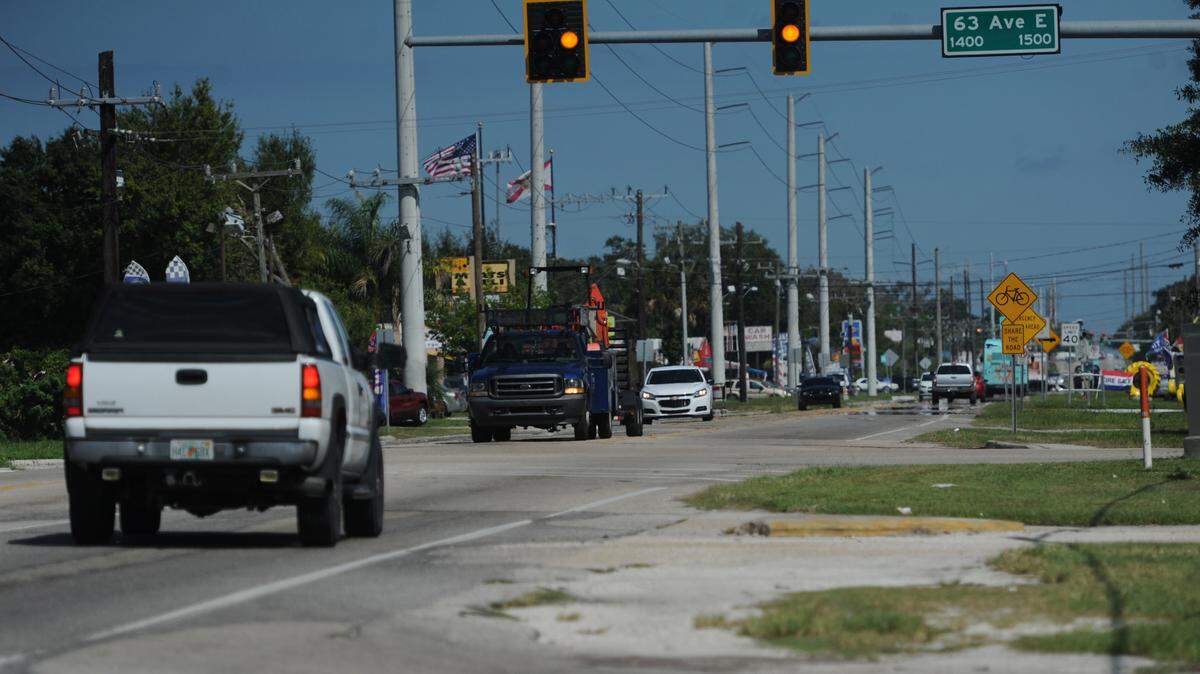 Traffic travels along 15th Street East in this photograph looking north toward 63rd Avenue East. Florida Department of Transportation is looking to make multimodal improvements to the worn two-lane road 15th Street East corridor. 
 GRANT JEFFERIES/Bradenton Herald