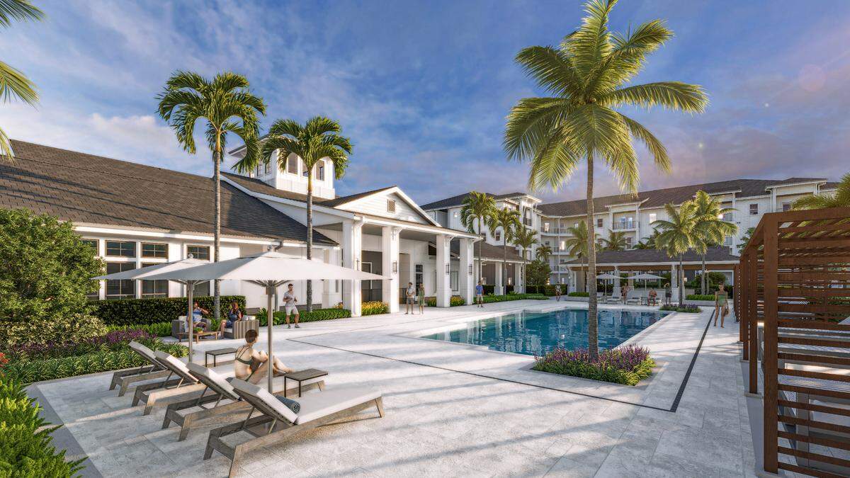 Outdoor amenities include a swimming pool with covered cabanas, a summer kitchen with barbecue grills, an outdoor jogging trail and fountain lake, an outdoor fireside lounge, and a gated pet park and spa.
