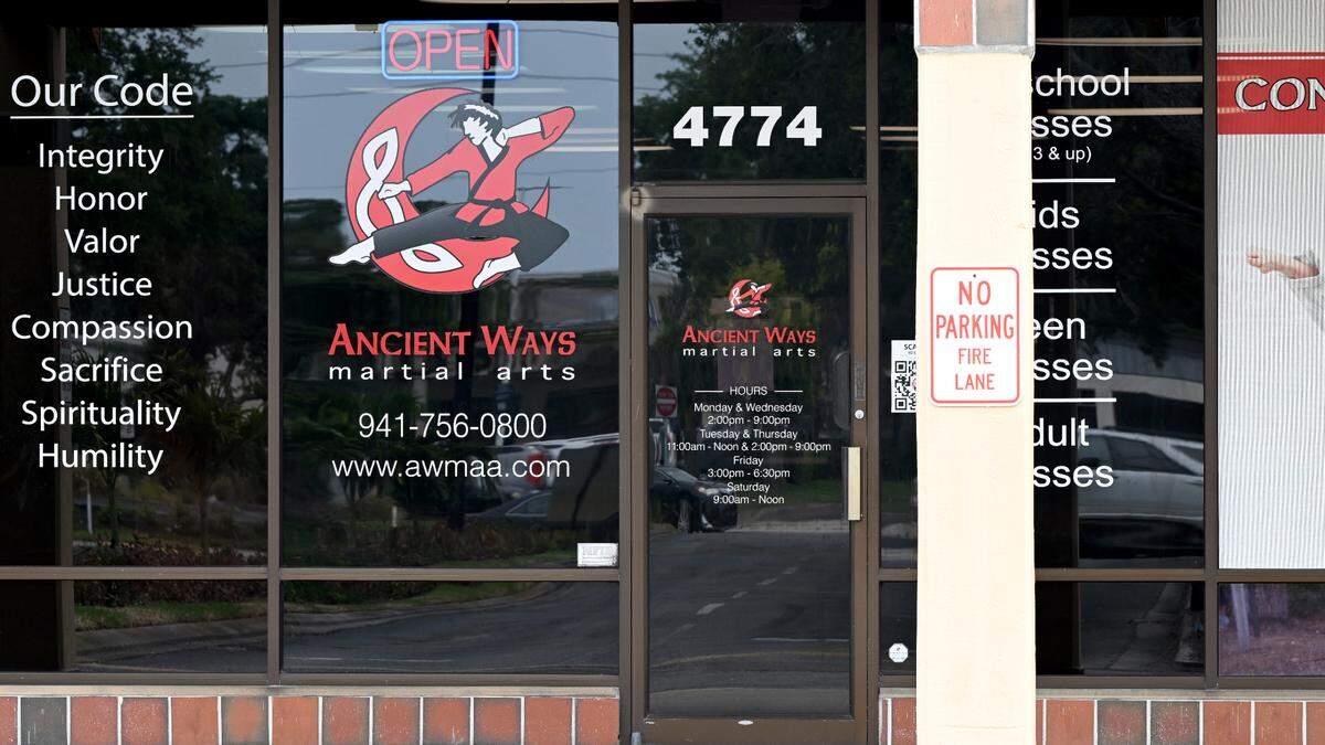 The exterior of Ancient Ways Martial Arts Academy in Bradenton on Tuesday, May 14, 2024.