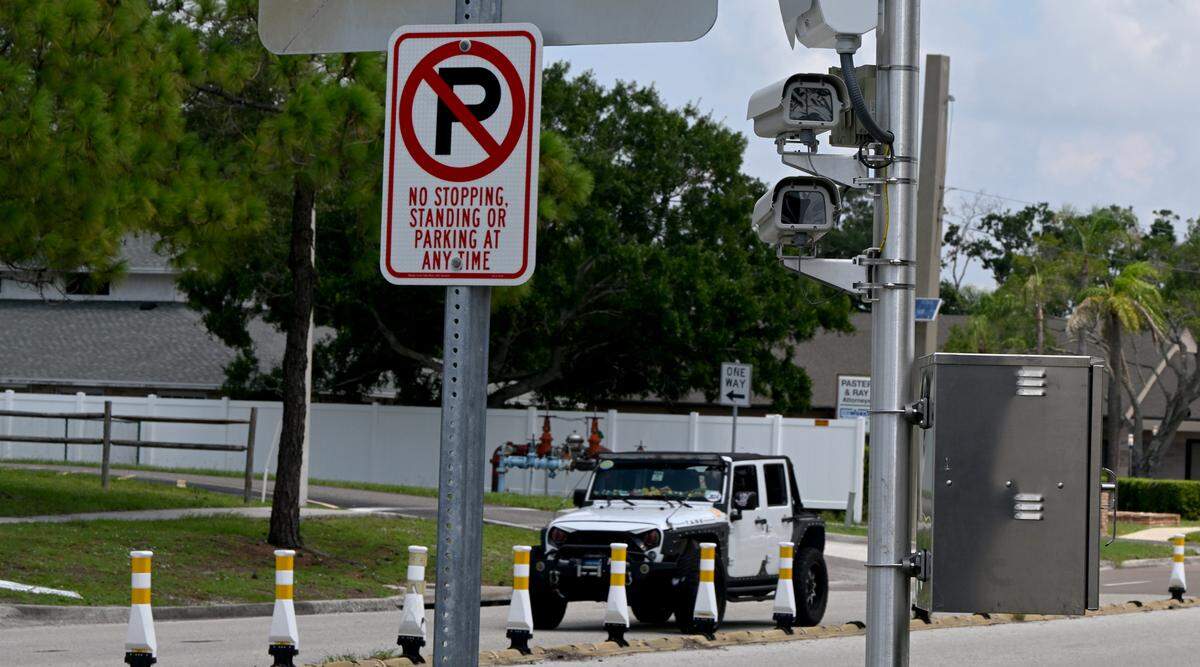 Some Manatee County Schools will have speed cameras in use to ticket fast drivers in school zones, like these in front of Bayshore Elementary School.
