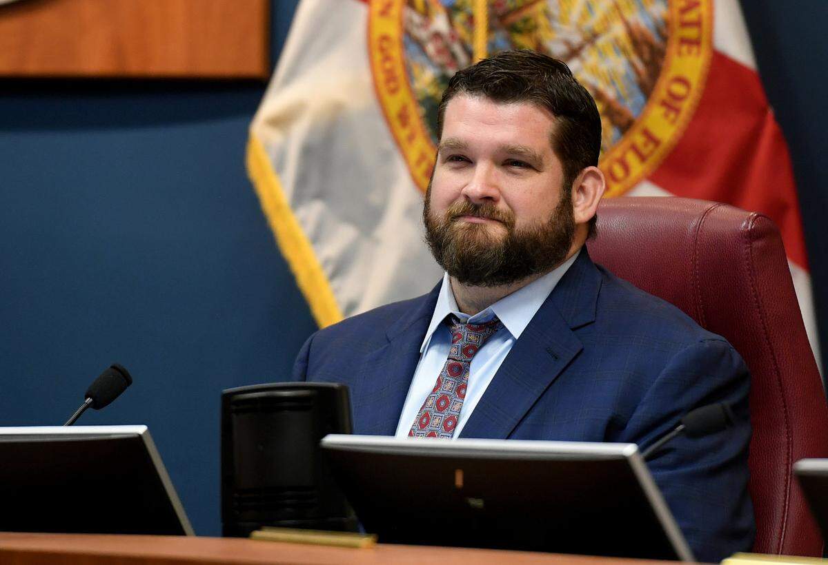 Commissioner James Satcher spoke during a Manatee Board of County Commissioners meeting on May 10, 2022. The board member asked his colleagues to support a policy change allowing county staff to carry firearms at work.