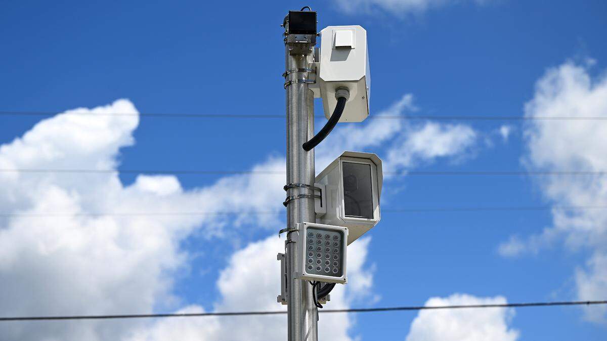 Speed camera at 700 43rd Street West in front of Jessie P. Miller Elementary School on May 13, 2025. 