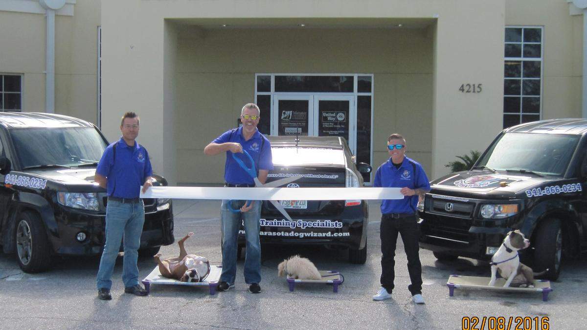 A ribbon cutting was held for Sarasota Dog Wizard, 5077 Fruitville Road, #109, Sarasota. The company offers obedience classes for dogs and provides several programs including individual training, at-home training, aggression rehab, separation anxiety, puppy preschool and group classes. 
 For more information, call 941-866-0234 or sarasotadogwizard.com. 
 Do you have a ribbon cutting you'd like to submit? Send it to Angie Monroe at amonroe@bradenton.com. 
 Photo courtesy of Manatee Chamber of Commerce.