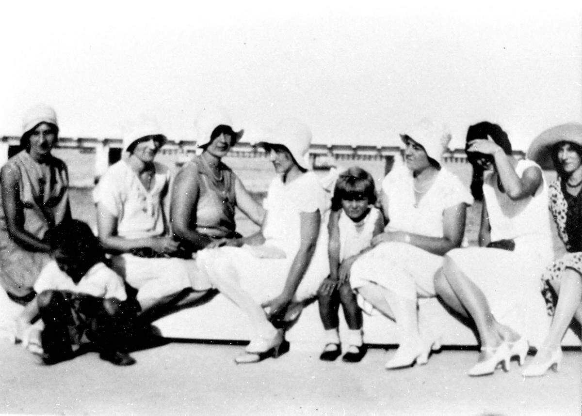 Ladies in their summer beach costumes at the home of J.R. Wood in 1920s