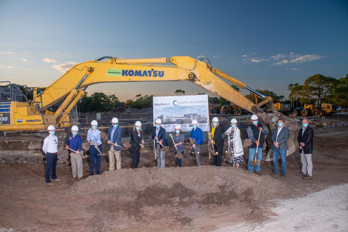 Ground was recently broken for Coastal Orthopedics’ new headquarters. The 88,000-square-foot building is being built east of Interstate 75 on State Road 64 East at Lena Road.