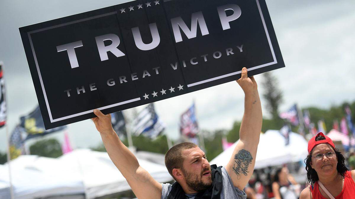 07/03/21—Trump supporters arrive Saturday to attend a Save America Rally at the Sarasota Fairgrounds.