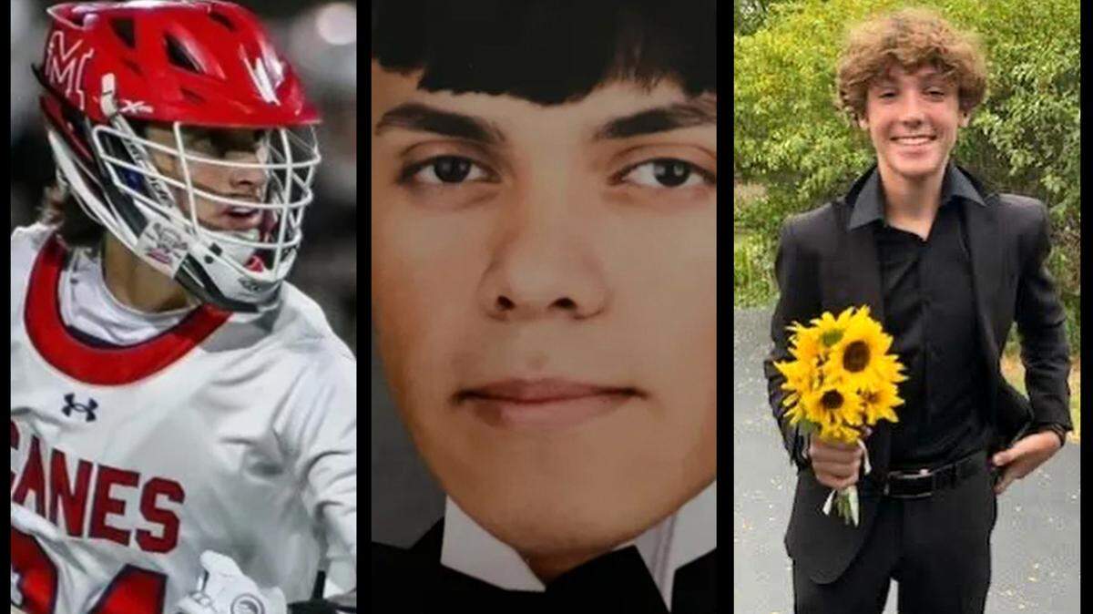 More than $45,000 has been collected in fundraisers for 17-year-old Gavin Nuzzo (left), 19-year-old Sinohe Adan Jr. (middle) and 19-year-old Finn Scout Hammerl (right). A car crash killed Adan Jr. and Hammerl, and left Nuzzo critically injured.