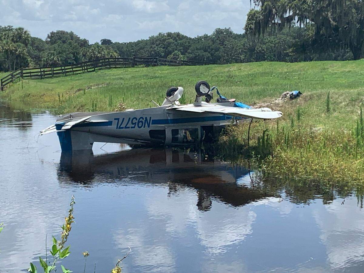 A small plane was discovered crashed in the Myakka River on Tuesday, June 14, 2022. It had crashed the night before and the pilot escaped unharmed, the sheriff’s office said.