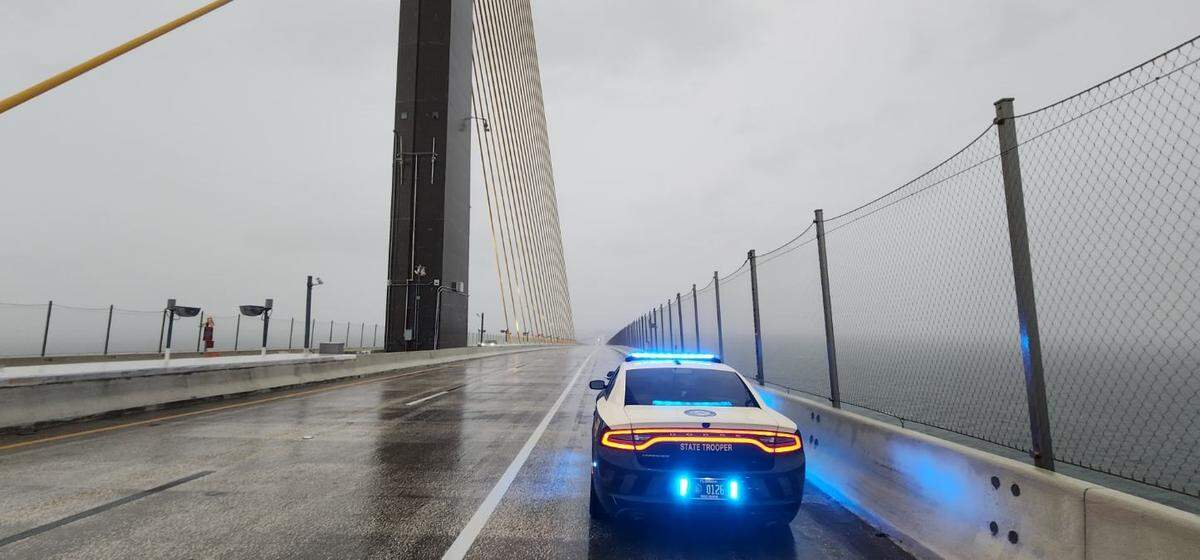 Florida Highway Patrol and the Florida Department of Transportation closed the Sunshine Skyway bridge due to high wind from Hurricane Helene in September 2024. The bridge closed again on Oct. 9, 2024, in anticipation of Hurricane Milton.