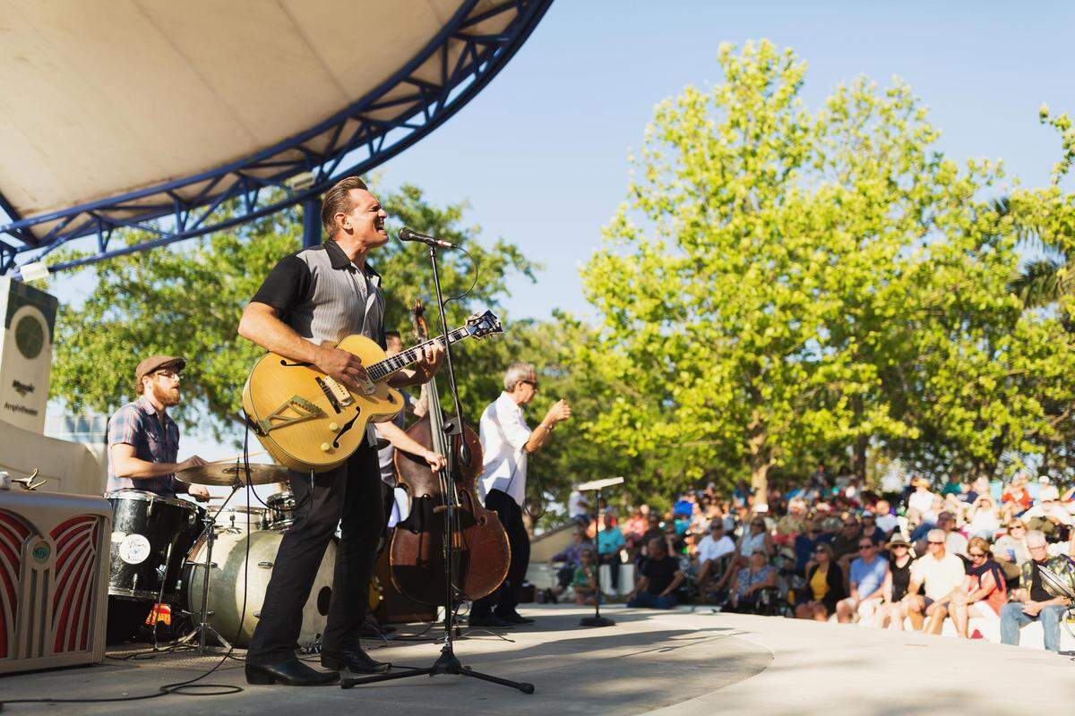 Music in the Park brings top local acts like Doug Deming and the Jewel Tones to Bradenton Riverwalk for open air concerts.