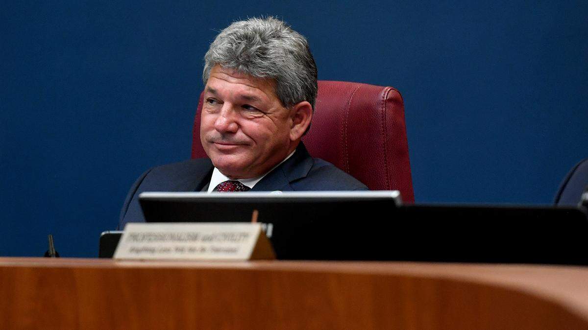 The Manatee County Sheriff’s Office has opened an investigation to determine whether former County Administrator Scott Hopes, pictured during a May 2022 public meeting, violated public records laws in his final days of employment.
