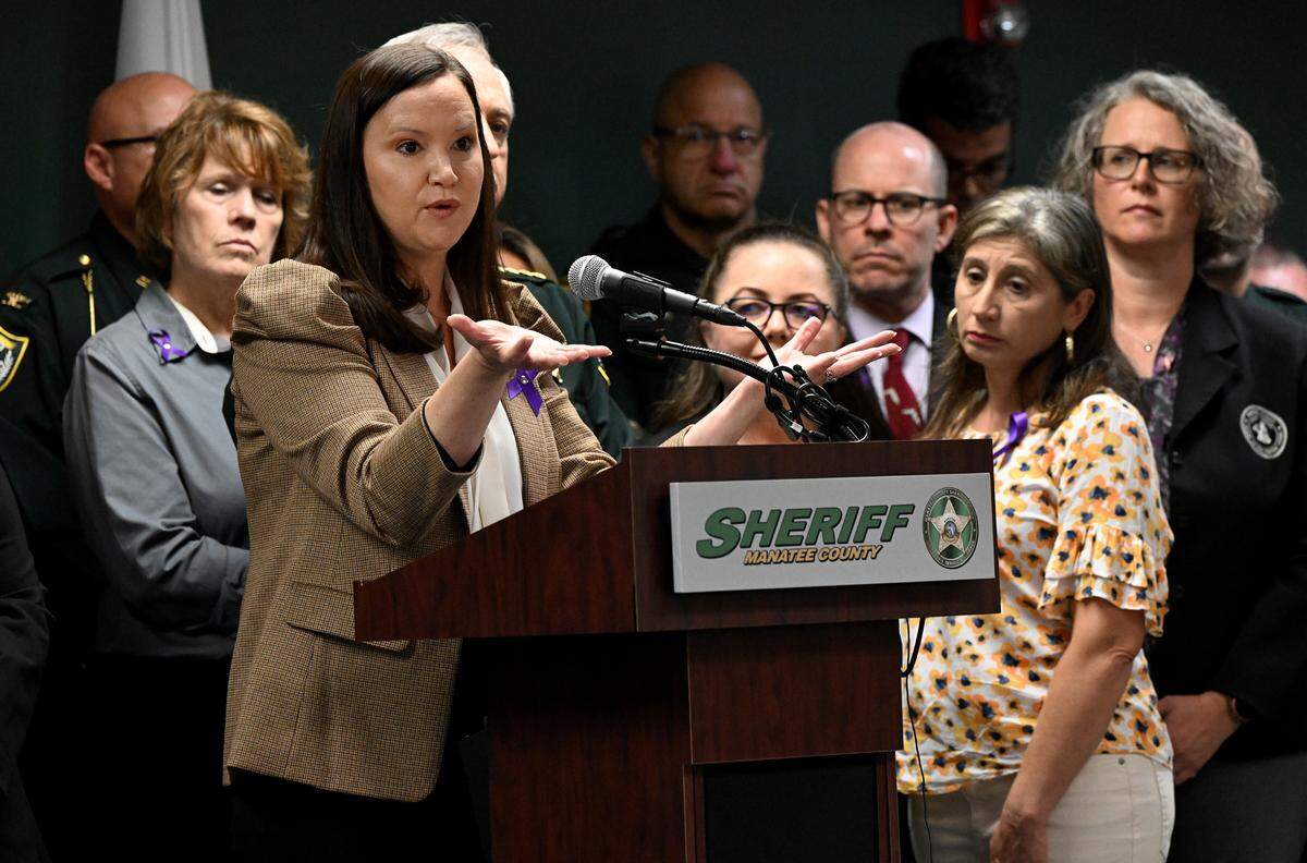 Florida Attorney General Ashley Moody announced the expansion of Project Protect; a state-sponsored program that provides doorbell cameras to victims of domestic violence, stalking, human trafficking and sexual violence to provide safety to victims and a way to collect evidence to convict offenders on Thursday, Oct. 12, 2023.