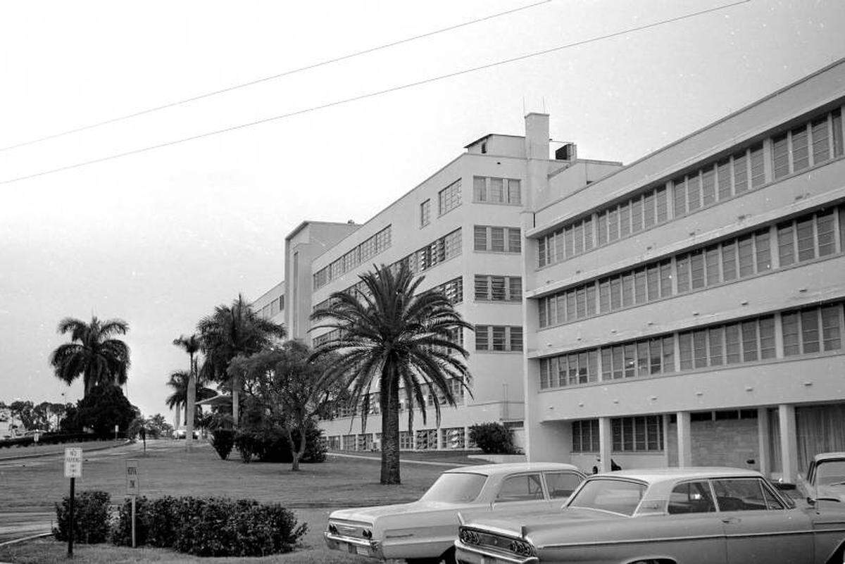 A photo of Manatee Memorial Hospital in 1966. The hospital, originally called the Manatee Memorial Veterans Hospital, opened in 1953 with 100 beds compared to the 319 it currently holds.