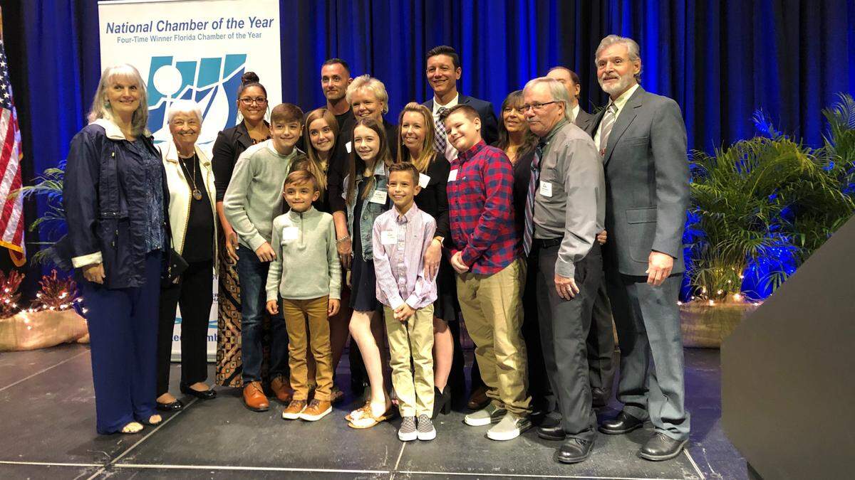 Incoming Manatee Chamber of Commerce chair Ernie Withers was unable to attend the Chamber’s annual dinner Wednesday night, but many of his family members were there.