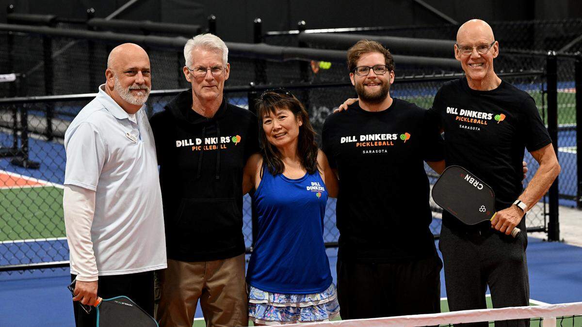 The team: Mike Milligan, Tim and Heather Dull, Forest Dennis, Lance Martin at Dill Dinkers, 500 Tallevast Road, Sarasota.