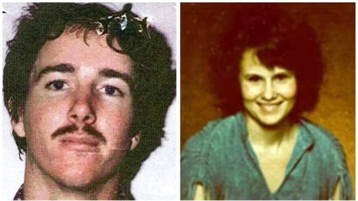 Donald Michael Santini, left, and Cynthia “Cindy” Ruth Wood are seen in these file photos from the Hillsborough County Sheriff’s Office. Authorities have been searching for Santini for nearly four decades in connection to the strangulation death of Wood, a mother of three whose body was found in a Florida ditch on June 9, 1984.
