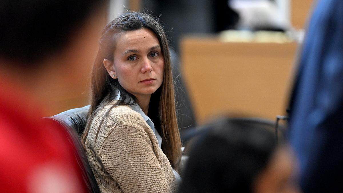 Ashley Benefield on the fifth day of her trial for the second-degree murder of her husband, Doug Benefield, in 2020 at the Manatee County Judicial Center, July 29, 2024.