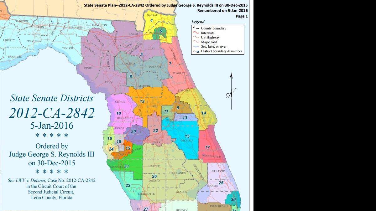 New Florida Senate districts.