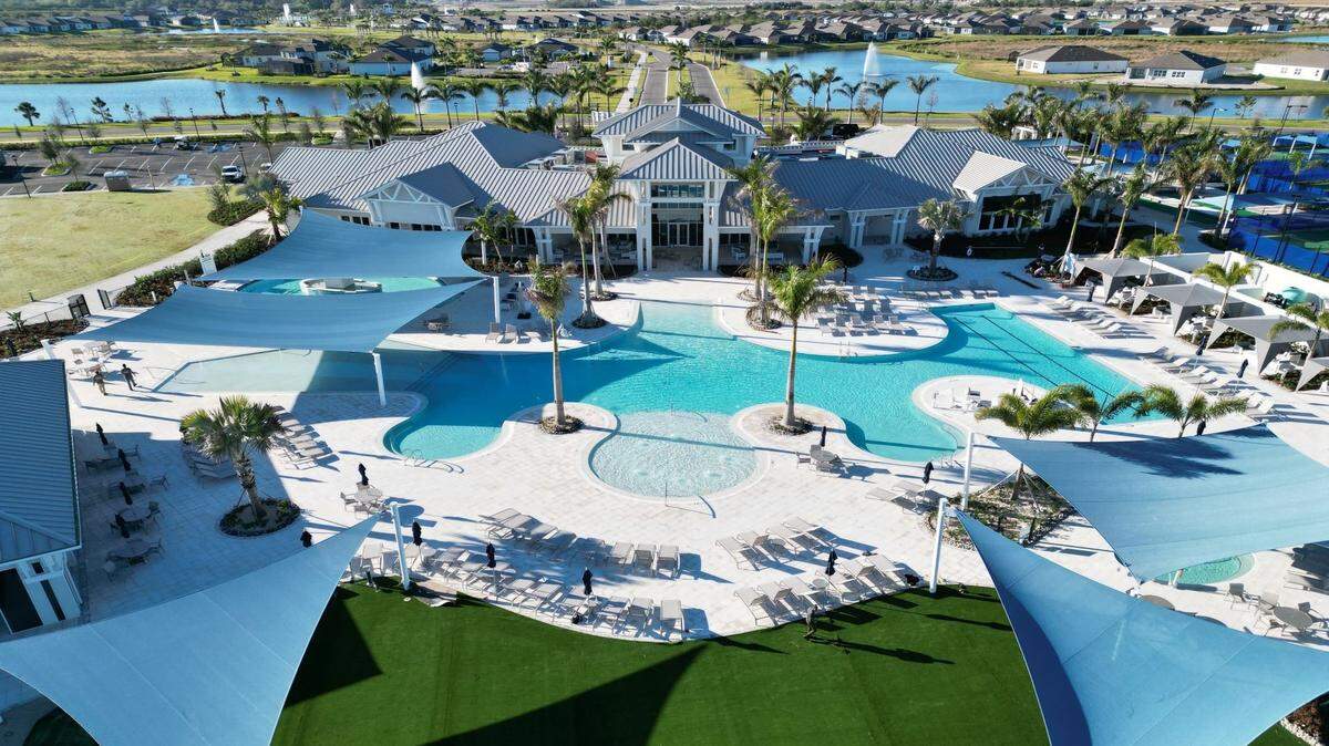 The design of the planned amenity center for Del Webb’s planned Sunchase community in Parrish is shown in this artist rendering. Construction is expected to begin by the end of 2024.