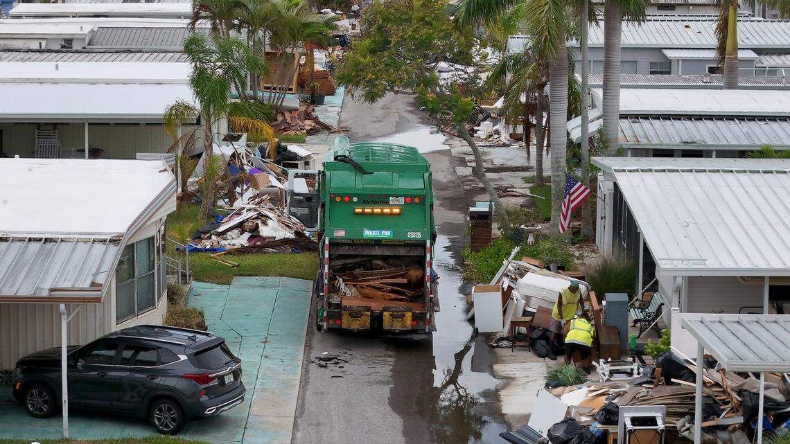 Manatee County crews rush to gather debris ahead of back-to-back powerful hurricanes